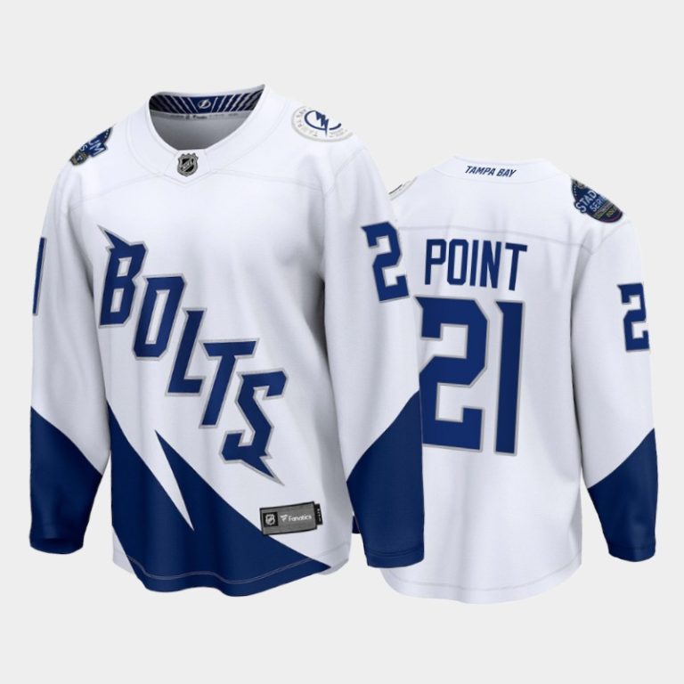 Men Tampa Bay Lightning #21 Brayden Point White 2022 Stadium Series Jersey