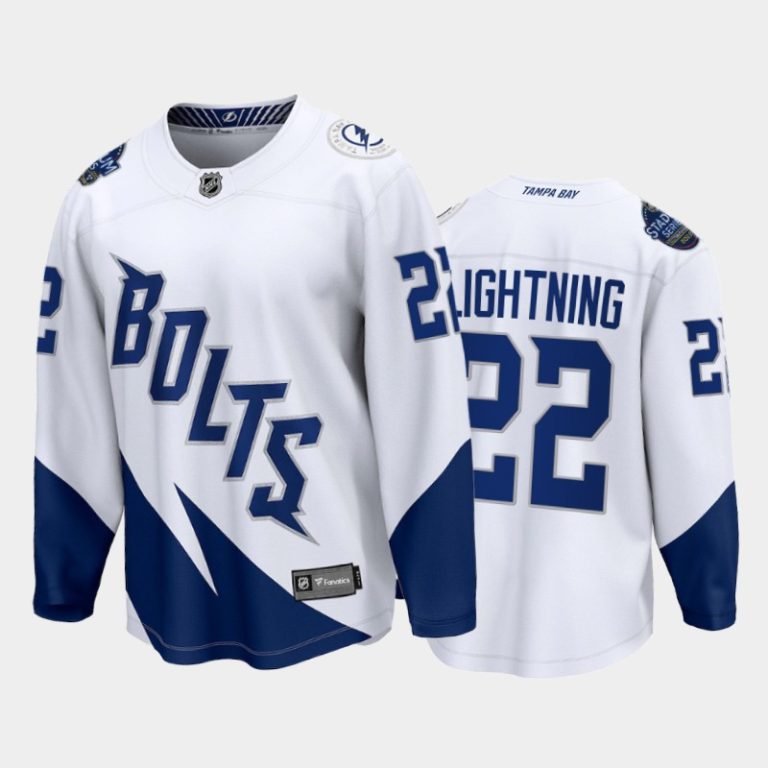 Men Tampa Bay Lightning #22 White 2022 Stadium Series Jersey