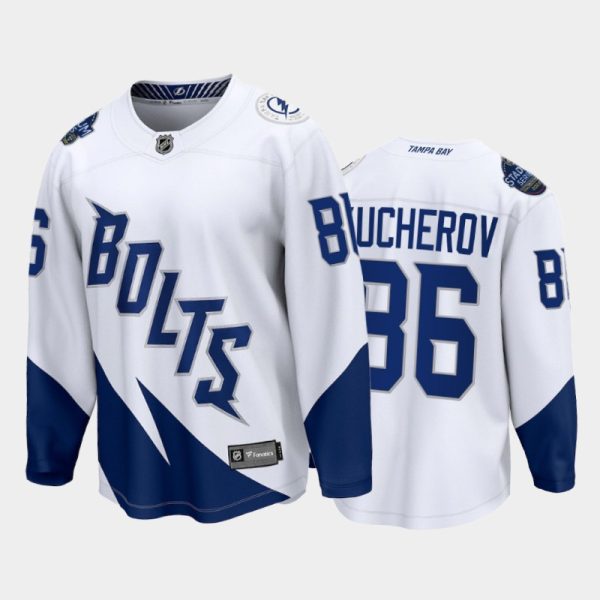 Men Tampa Bay Lightning #86 Nikita Kucherov White 2022 Stadium Series Jersey