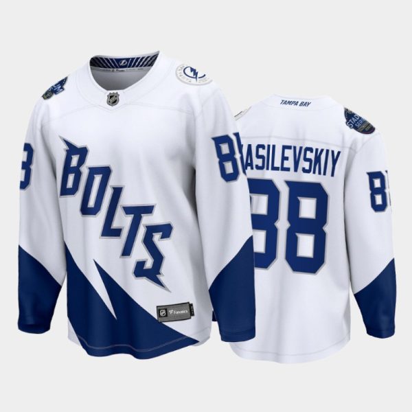 Men Tampa Bay Lightning #88 Andrei Vasilevskiy White 2022 Stadium Series Jersey