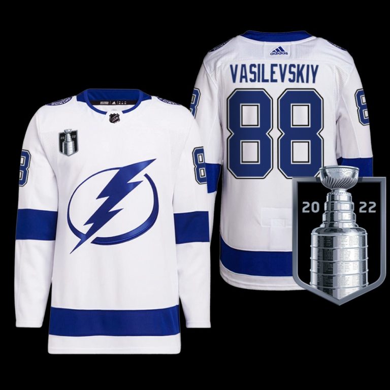 Men Tampa Bay Lightning Andrei Vasilevskiy 2022 Eastern Conference Champs Jersey White Primegreen Uniform