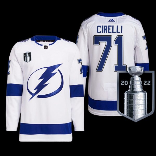 Men Tampa Bay Lightning Anthony Cirelli 2022 Eastern Conference Champs Jersey White Primegreen Uniform