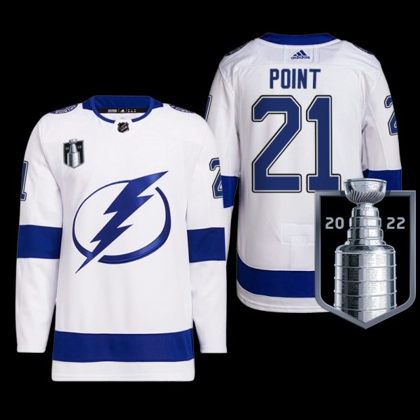 Men Tampa Bay Lightning Brayden Point 2022 Eastern Conference Champs Jersey White Primegreen Uniform