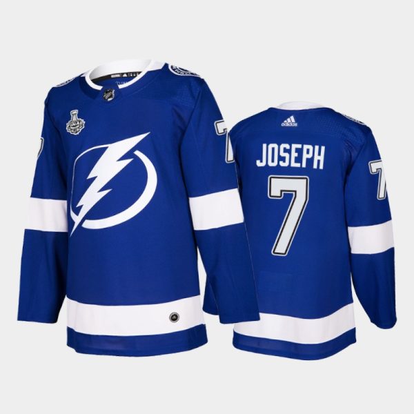 Men Tampa Bay Lightning Mathieu Joseph #7 2021 Stanley Cup Final Blue Jersey