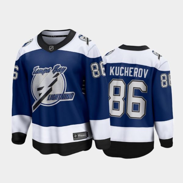 Men Tampa Bay Lightning Nikita Kucherov #86 Reverse Retro Blue 2020-21 Special Edition Jersey