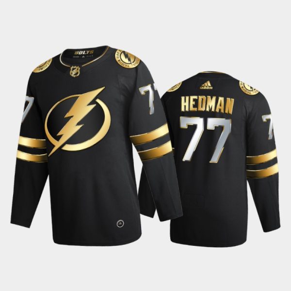 Men Tampa Bay Lightning Victor Hedman #77 2020-21 Golden Black Limited Edition Jersey
