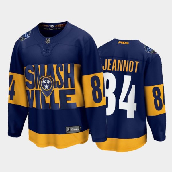 Men Tanner Jeannot Nashville Predators 2022 Stadium Series Navy Jersey