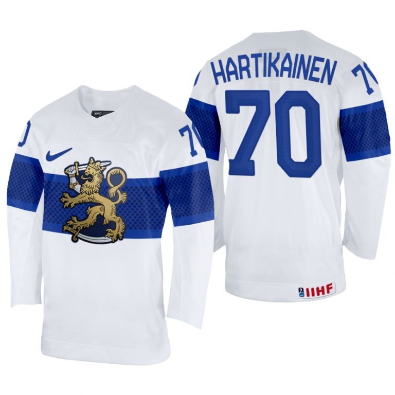 Men Teemu Hartikainen Finland Hockey White Home Jersey 2022 IIHF World Championship