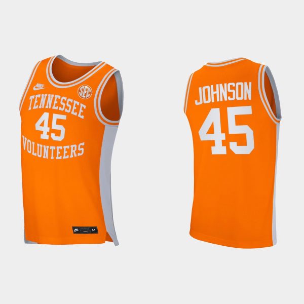Men Tennessee Volunteers NCAA Basketball No. 45 Keon Johnson Orange Retro College Basketball Jersey