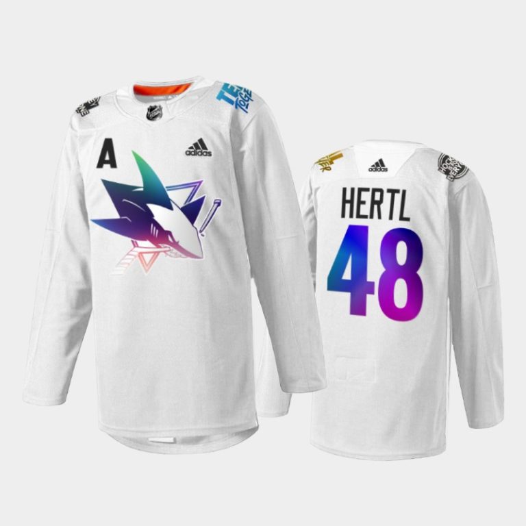 Men Tomas Hertl San Jose Sharks Pride Night 2022 Jersey White #48 HockeyIsForEveryone