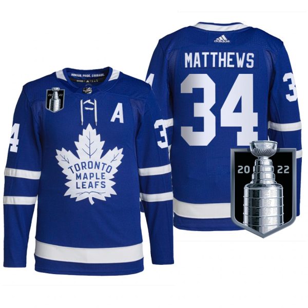Men Toronto Maple Leafs 2022 Stanley Cup Playoffs Jersey Auston Matthews Royal #34 Pro Uniform