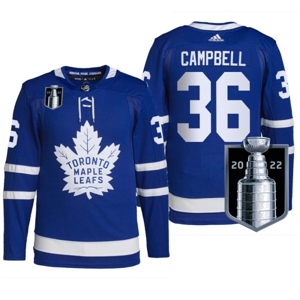 Men Toronto Maple Leafs 2022 Stanley Cup Playoffs Jersey Jack Campbell Royal #36 Pro Uniform