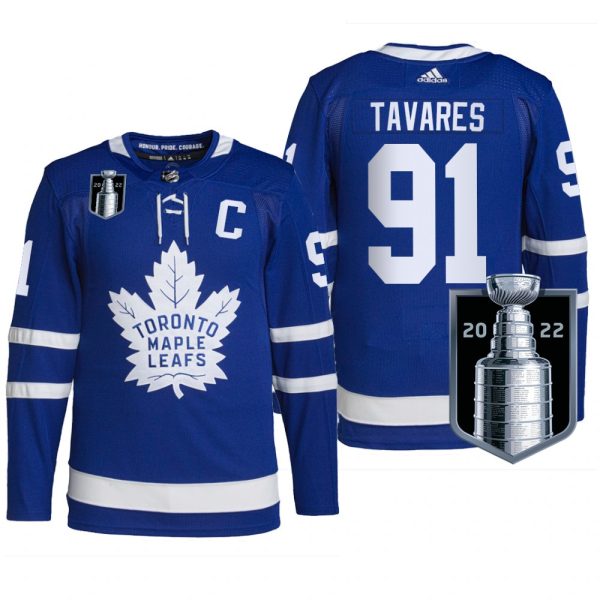 Men Toronto Maple Leafs 2022 Stanley Cup Playoffs Jersey John Tavares Royal #91 Pro Uniform