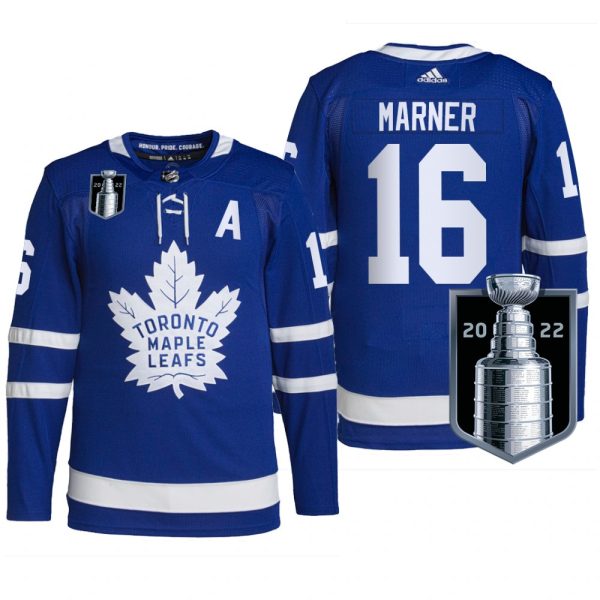 Men Toronto Maple Leafs 2022 Stanley Cup Playoffs Jersey Mitch Marner Royal #16 Pro Uniform