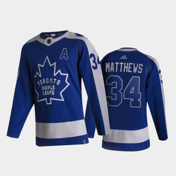 Men Toronto Maple Leafs Auston Matthews #34 Reverse Retro 2020-21 Blue Special Edition Jersey