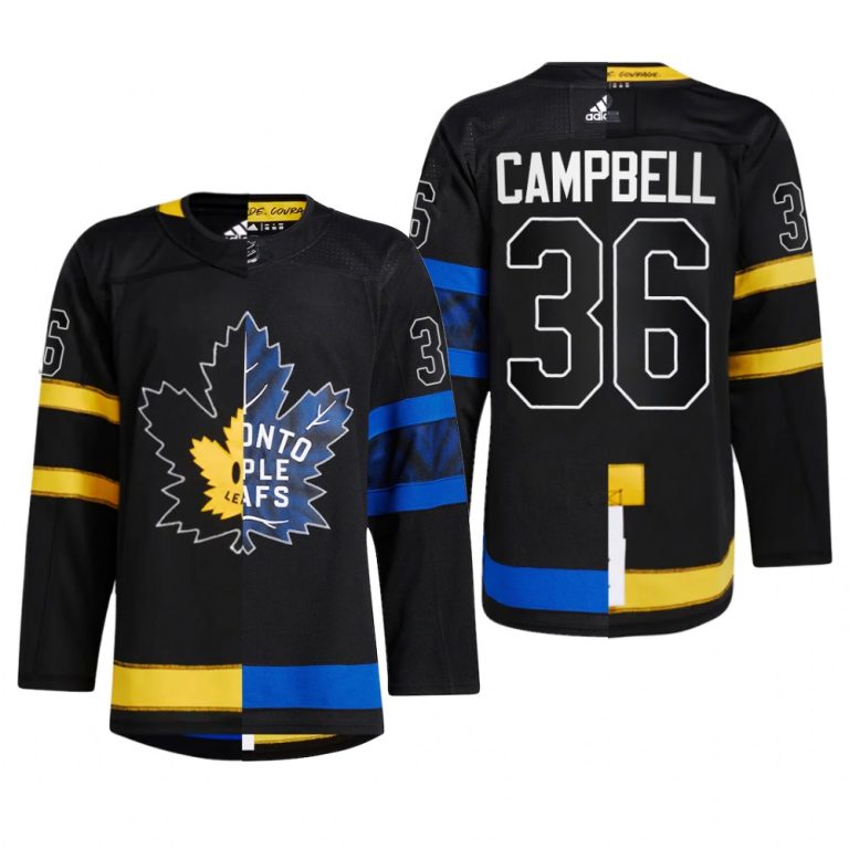 Men Toronto Maple Leafs Jack Campbell #36 Split Edition Alternate Drew house Black Jersey