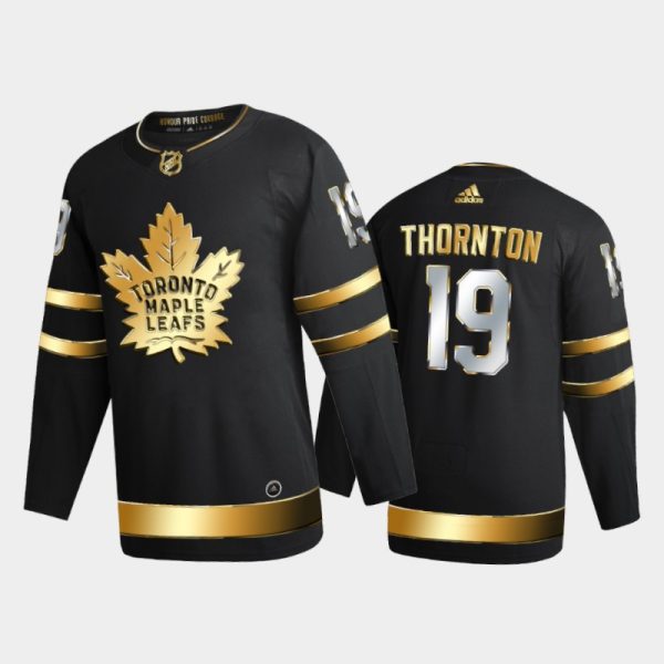 Men Toronto Maple Leafs Joe Thornton #19 2020-21 Golden Black Limited Edition Jersey