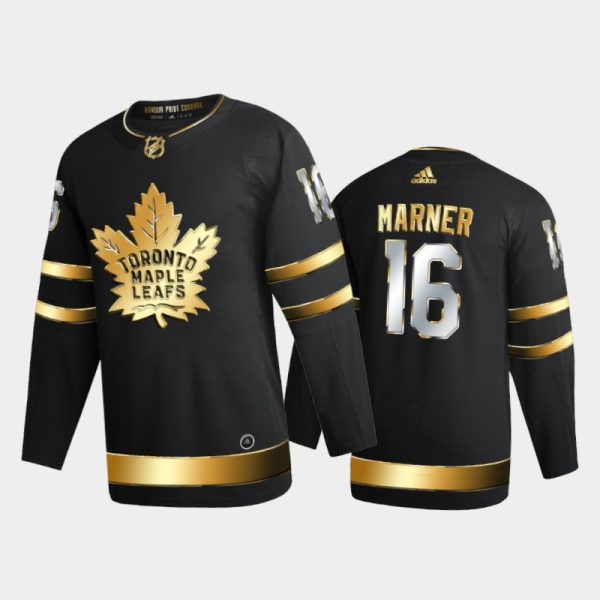 Men Toronto Maple Leafs Mitchell Marner #16 2020-21 Golden Black Limited Edition Jersey