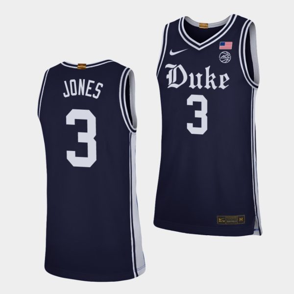 Men Tre Jones Duke Blue Devils #3 Navy 2019-20 Alternate Brotherhood Jersey