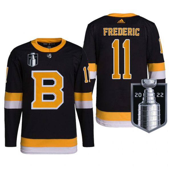 Men Trent Frederic Boston Bruins 2022 Stanley Cup Playoffs Jersey Black #11 Pro Uniform