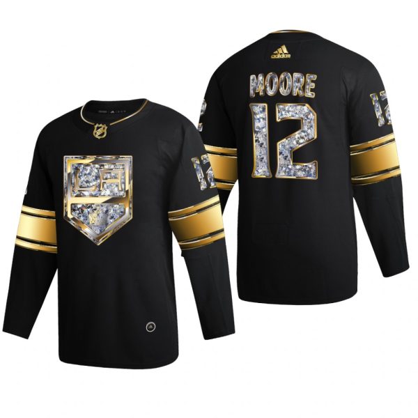 Men Trevor Moore #12 Los Angeles Kings 2022 Stanley Cup Playoffs Black Diamond Edition Jersey