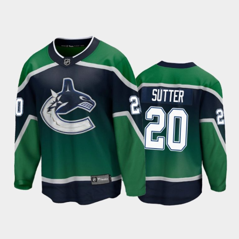 Men Vancouver Canucks Brandon Sutter #20 Special Edition Green 2021 Jersey