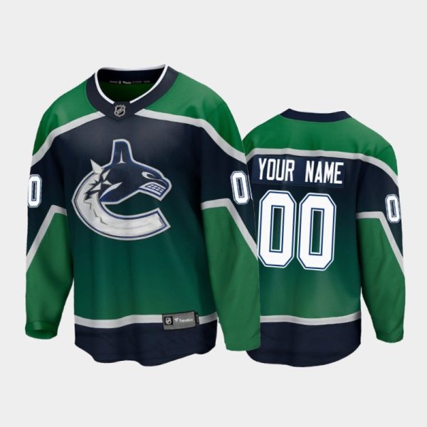 Men Vancouver Canucks Custom #00 Special Edition Green 2021 Jersey