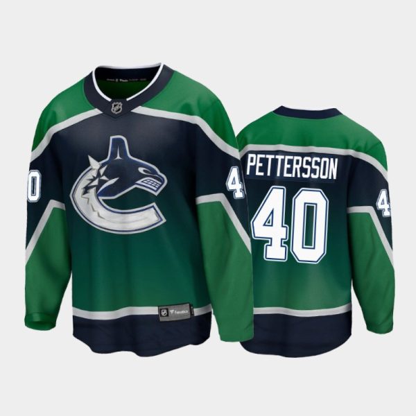 Men Vancouver Canucks Elias Pettersson #40 Special Edition Green 2021 Jersey