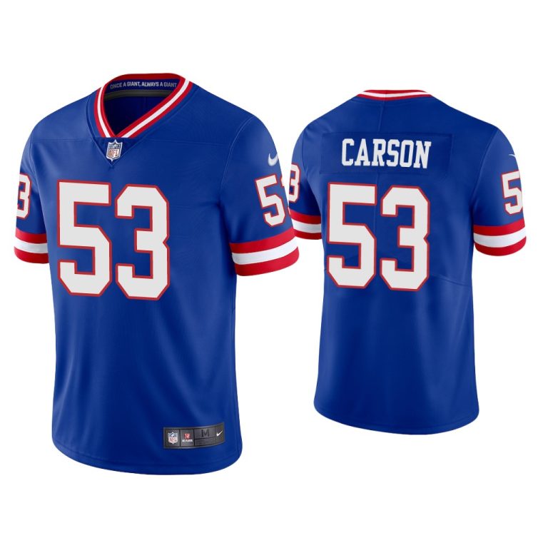 Men Vapor Limited Harry Carson Giants Royal Jersey