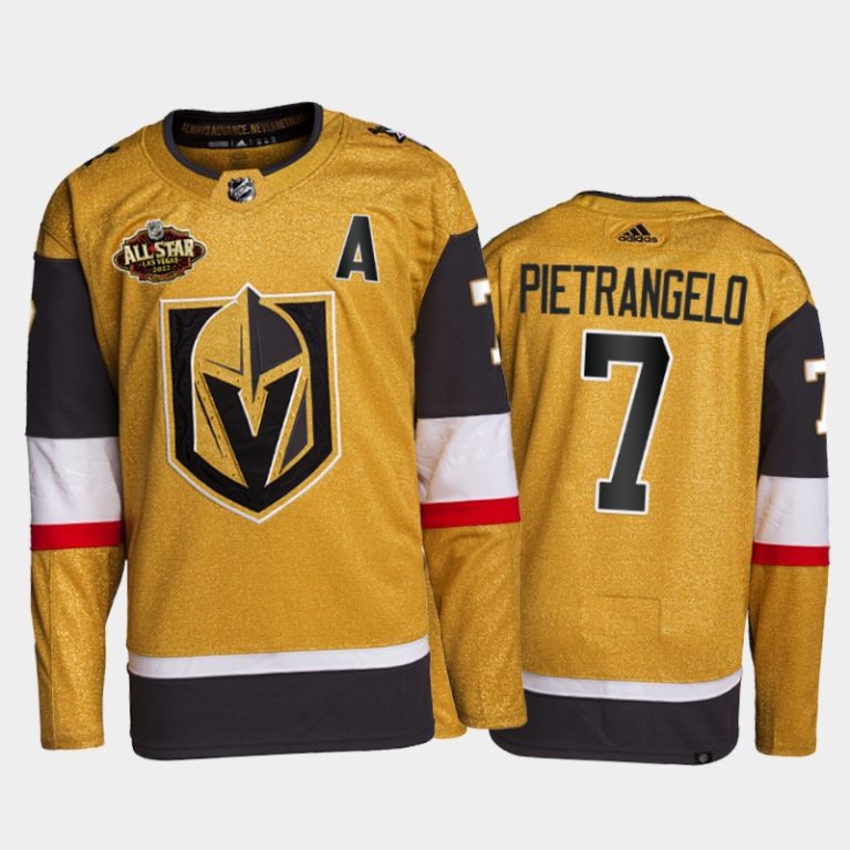 Men Vegas Golden Knights Alex Pietrangelo 2022 All-Star Jersey Gold Primegreen Uniform