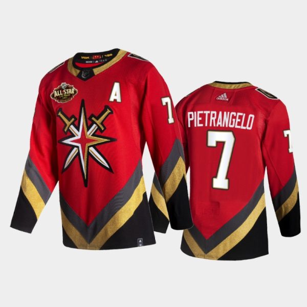 Men Vegas Golden Knights Alex Pietrangelo #7 2022 All-Star Red Reverse Retro Jersey