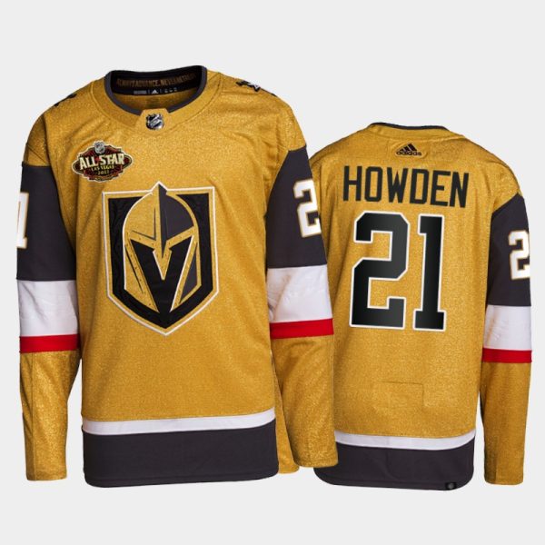 Men Vegas Golden Knights Brett Howden 2022 All-Star Jersey Gold Primegreen Uniform