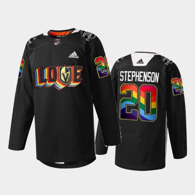 Men Vegas Golden Knights Chandler Stephenson #20 LGBTQ Pride Night 2022 Jersey Black Rainbow Practice