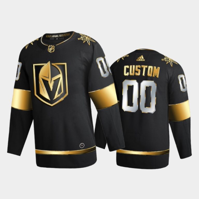 Men Vegas Golden Knights Custom #00 2020-21 Golden Edition Black Limited Jersey