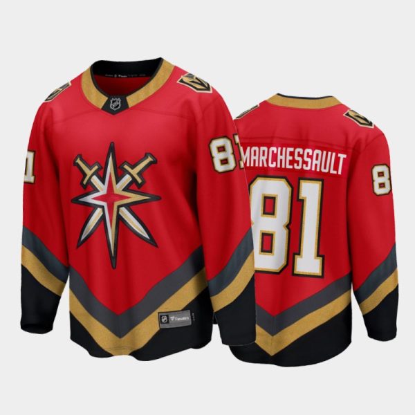 Men Vegas Golden Knights Jonathan Marchessault #81 Reverse Retro Red 2020-21 Breakaway Player Jersey