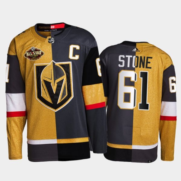 Men Vegas Golden Knights Mark Stone 2022 All-Star Jersey Gold Black Split Edition Uniform