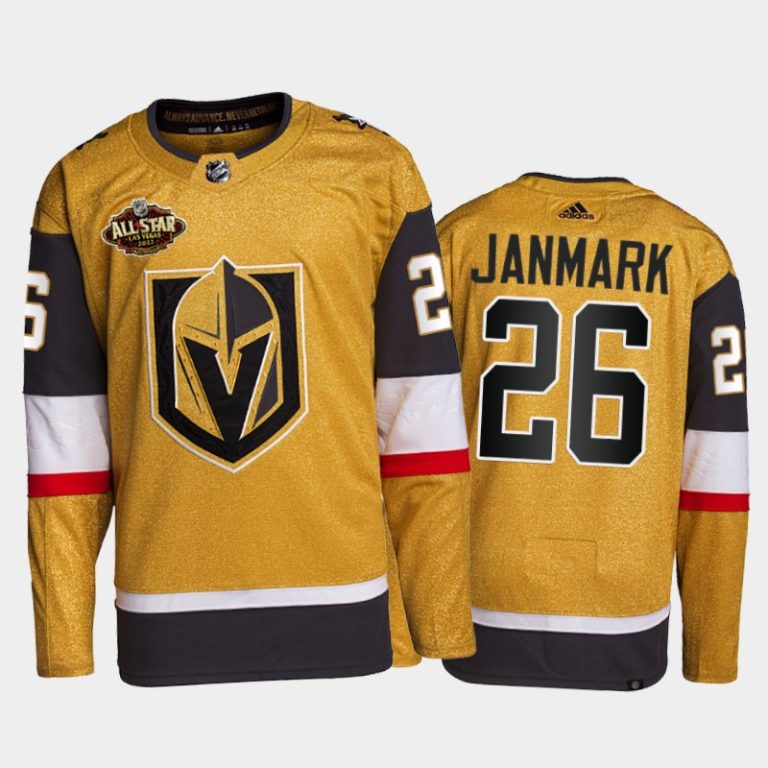 Men Vegas Golden Knights Mattias Janmark 2022 All-Star Jersey Gold Primegreen Uniform