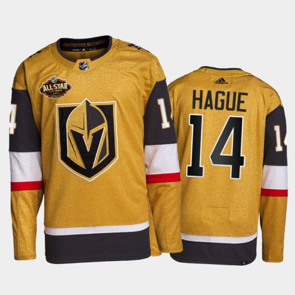 Men Vegas Golden Knights Nicolas Hague 2022 All-Star Jersey Gold Primegreen Uniform