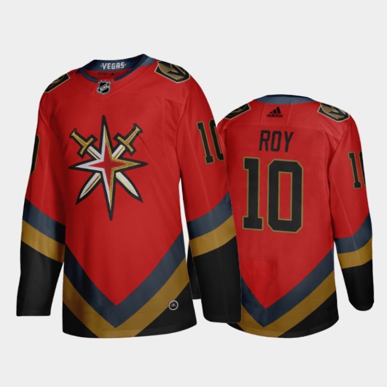 Men Vegas Golden Knights Nicolas Roy #10 2021 Reverse Retro Red Fourth Jersey