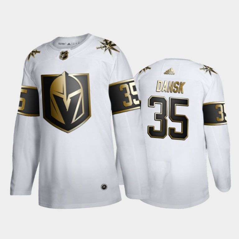 Men Vegas Golden Knights Oscar Dansk #35 Golden Edition White Jersey