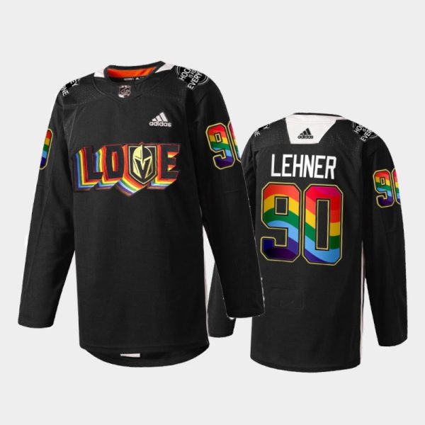 Men Vegas Golden Knights Robin Lehner #90 LGBTQ Pride Night 2022 Jersey Black Rainbow Practice