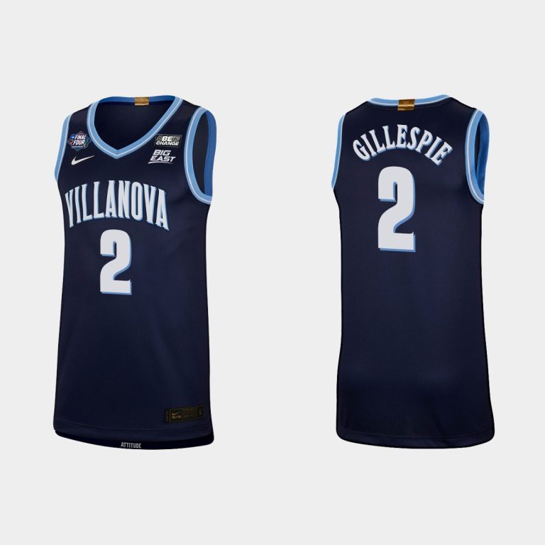 Men Villanova Wildcats Collin Gillespie #2 2022 NCAA Final Four Navy Jersey