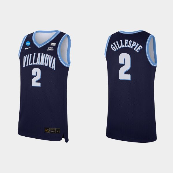 Men Villanova Wildcats Collin Gillespie #2 Navy 2022 March Madness Replica Jersey