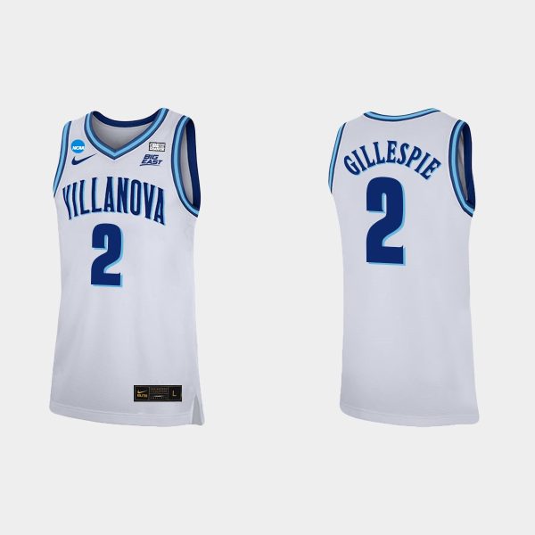 Men Villanova Wildcats Collin Gillespie #2 White 2022 March Madness Replica Jersey