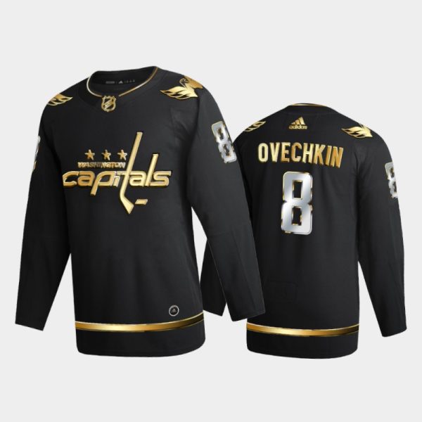 Men Washington Capitals Alexander Ovechkin #8 2020-21 Golden Black Limited Jersey