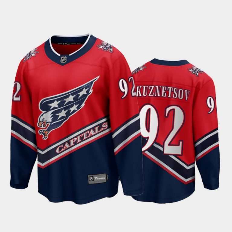 Men Washington Capitals Evgeny Kuznetsov #92 Reverse Retro Red Jersey