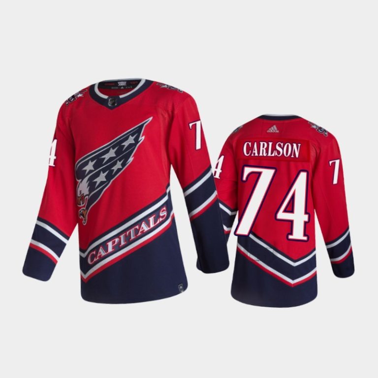 Men Washington Capitals John Carlson #74 Reverse Retro 2021 Red Jersey