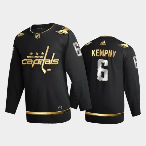 Men Washington Capitals Michal Kempny #6 2020-21 Golden Black Limited Edition Jersey