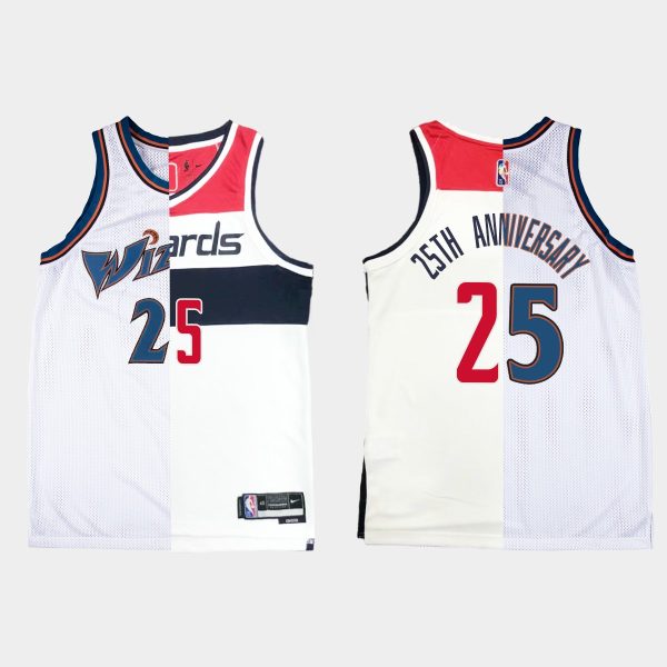 Men Washington Wizards 25th Anniversary Split Edition White Jersey