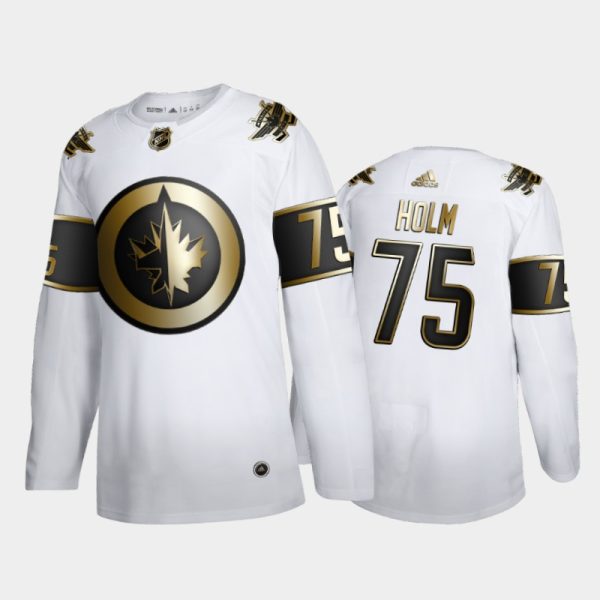 Men Winnipeg Jets Arvid Holm #75 Golden Edition White Jersey